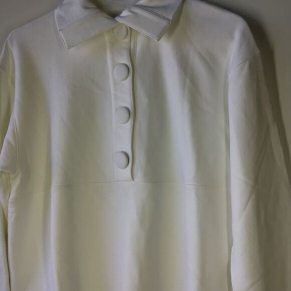 Rebecca Taylor White French Terry Pullover Long Sleeve Sweatshirt Size S - Picture 10 of 16